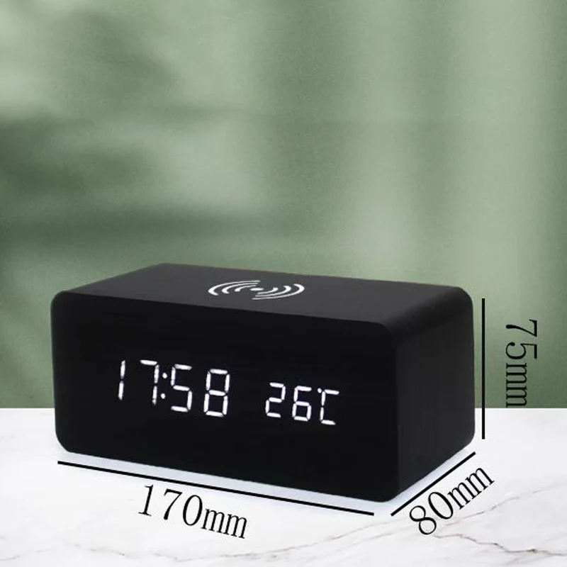 LED Digital Alarm Clock with Wireless Charging Station - Image 14