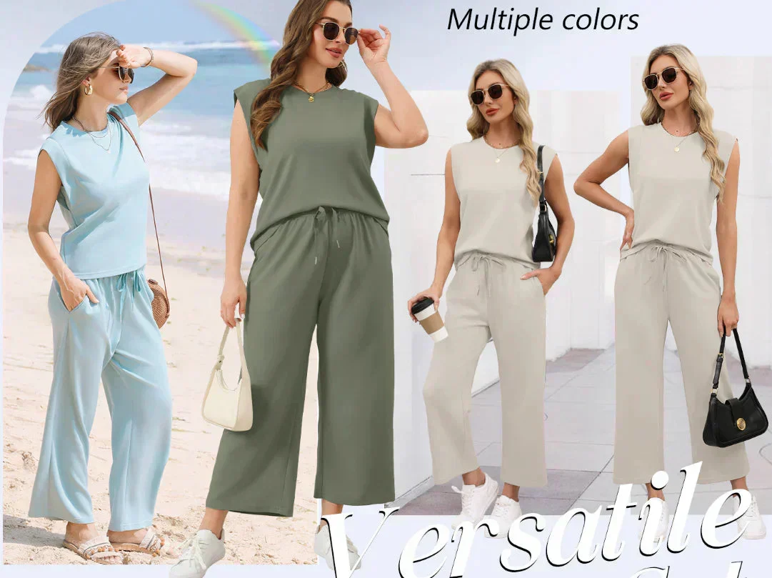 🌺 Hot Sale 49% OFF🌺 New Women's Sleeveless Top & Wide-Leg Pants 2-Piece Set - Image 2