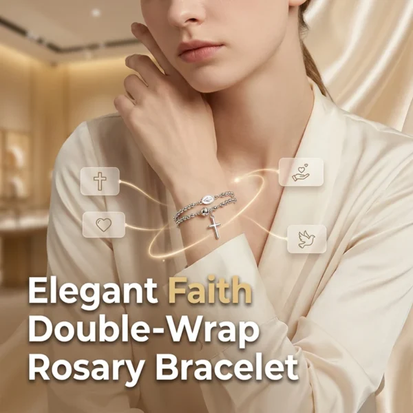 Double-Wrap Rosary Beaded Bracelet