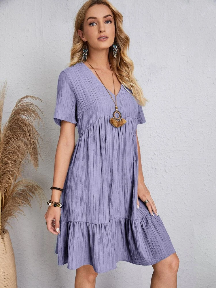 🔥Hot Sale 49% OFF💝Retro V-neck Loose Casual Dress - Image 14