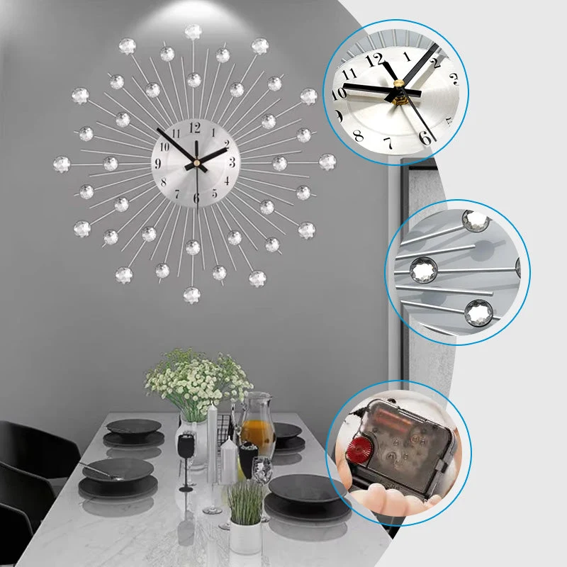 ✨ 50% OFF NOW! 🕰️ Rhinestone Wall Clock – Silent Movement, Sparkling Design & Elegant Home Decor 💎 - Image 7