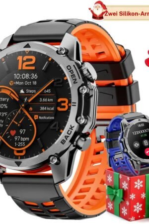 1.52" HD smartwatch for men – Phone calls and music control – Multiple sports modes – IP68 waterproof – Long battery life – Fitness watch for Android and iPhone