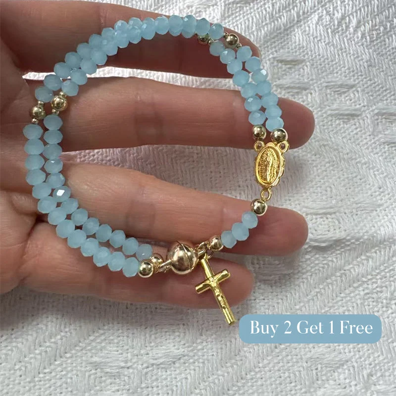 Double-Wrap Rosary Beaded Bracelet - Image 6
