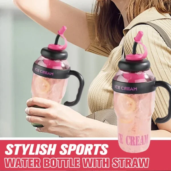 Stylish Large Capacity Sports Water Bottle with Straw