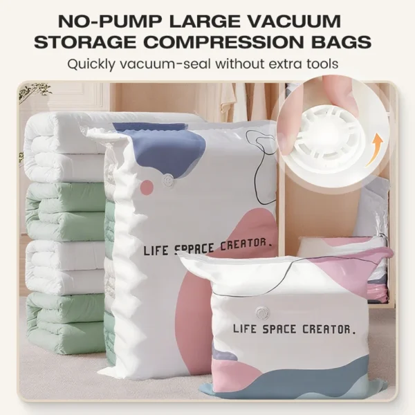⏳ Limited-Time Sale 🔥 Pump-Free Vacuum Compression Bags, Large Size