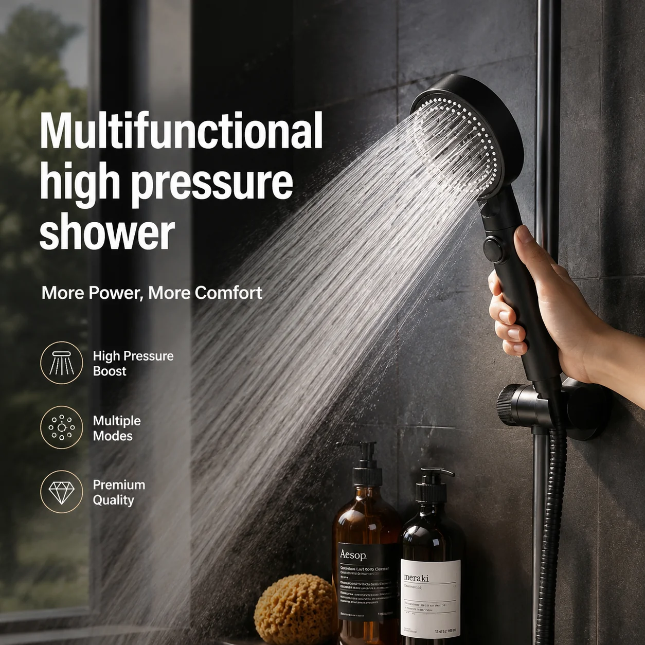 Multifunctional high pressure shower
