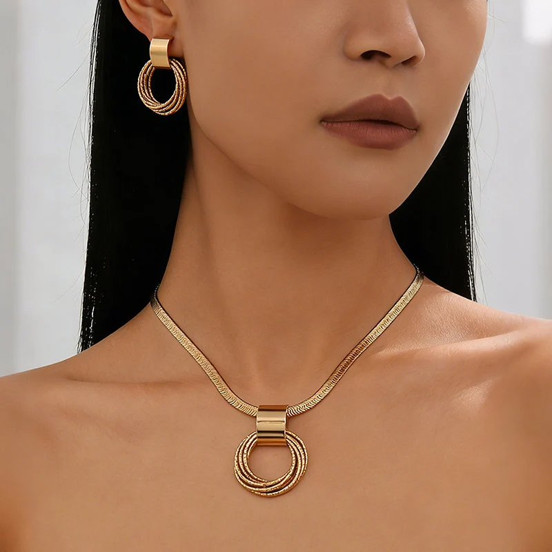 π 50% OFF NOW! β¨ Modern Chic Necklace & Earring Set β Gold finish, geometric design & lightweight β perfect for daily elegance or gifting π« - Image 13