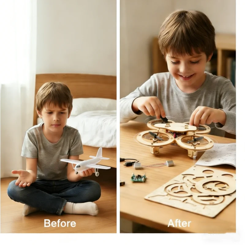 ๐๐ฅ HOT SALE 50%OFF ๐ฅ๐งฉ DIY Wooden Drone Building Kit ๐ - Image 7