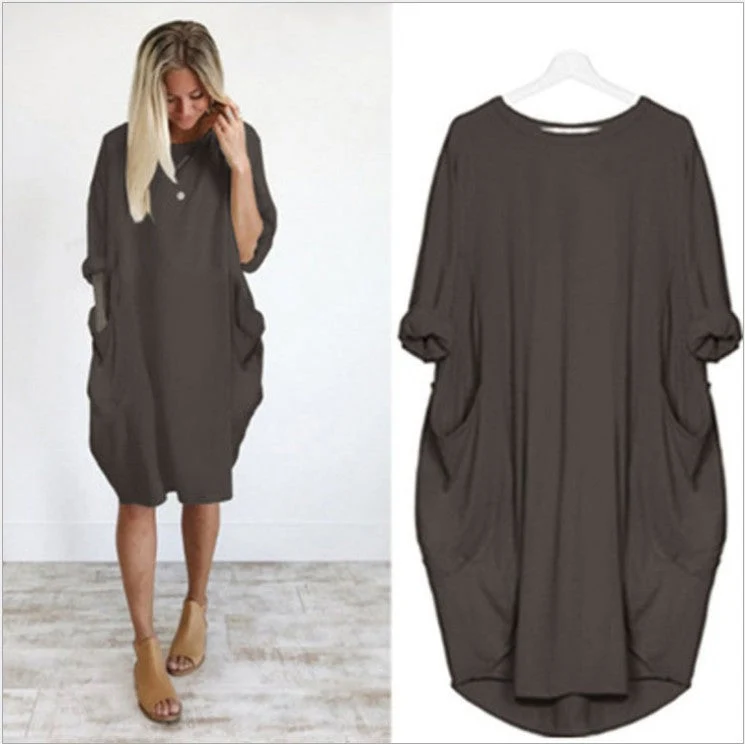 🔥Autumn Sale 49% OFF - Long Sleeve Casual Loose Pocket Dress🎁Buy 3 Pay 2 - Image 17
