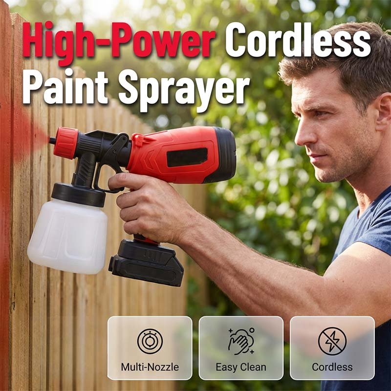 🎨🔋 Cordless paint sprayer – 2 batteries, versatile, for painting & gardening!