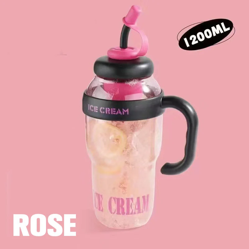 Stylish Large Capacity Sports Water Bottle with Straw - Image 9