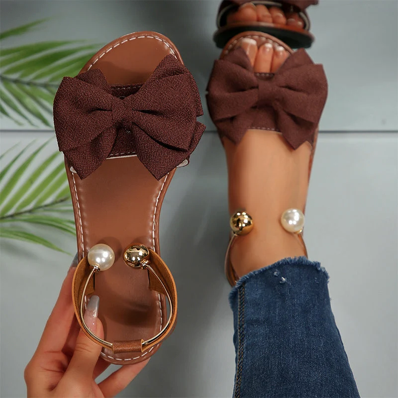 Stylish Pearl Ankle Strap Sandals - Image 13