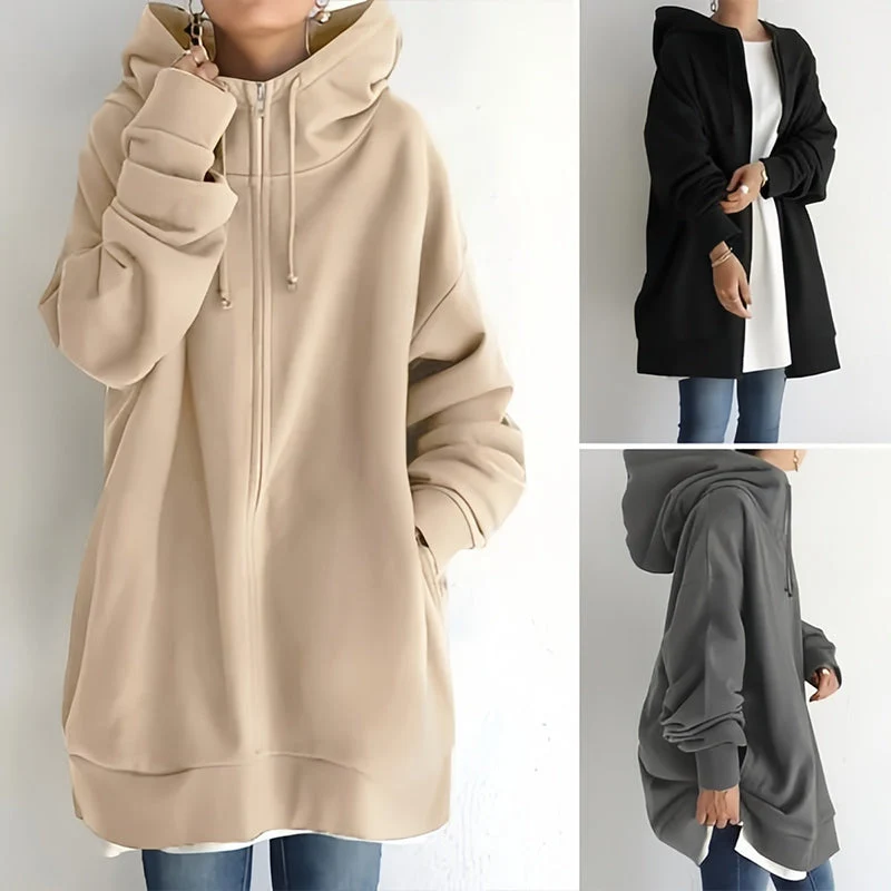💥Limited Time Special Offer 50% off🔥Women's Autumn/Winter Zipper Hooded Sweater - Image 3