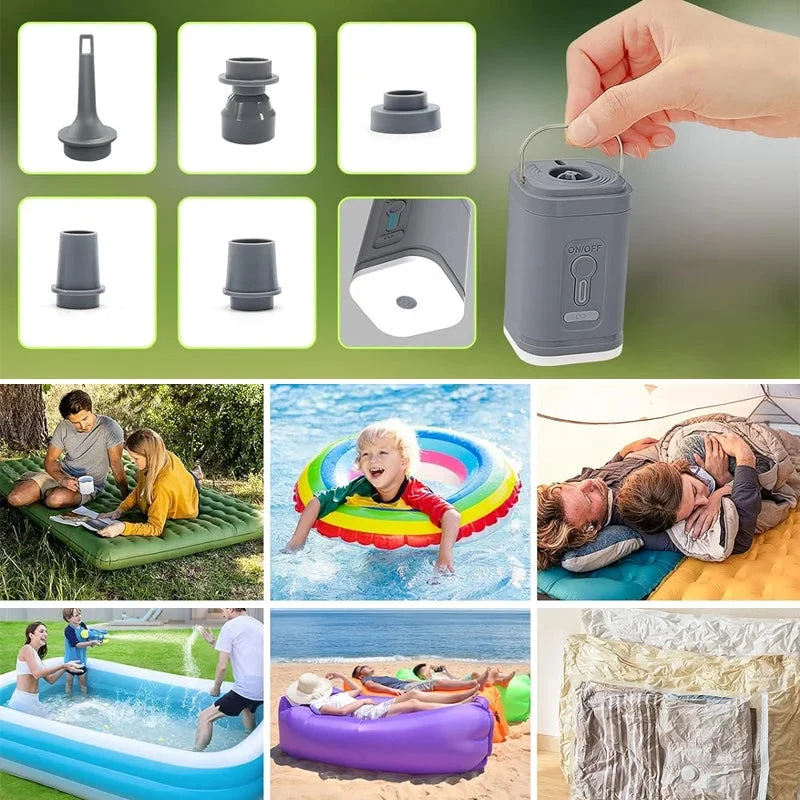 🏕️ Rechargeable Camping Air Pump – LED Light, Fast Inflation, Compact – Cash on Delivery 🔋 - Image 10