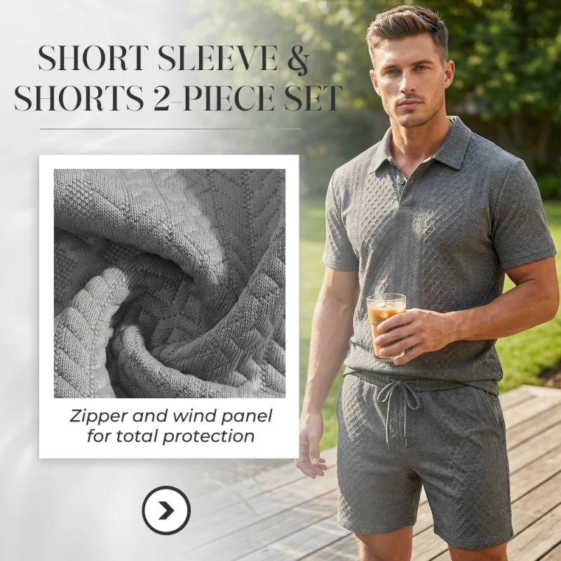π50K+ SOLD!π₯π©³Men's Diamond Print 2-Piece Set β Ready in seconds! Soft, breathable top with easy shorts. No fuss, just style. Perfect for garden BBQs or coffee dates.