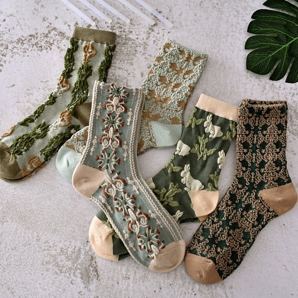 🔥Hot Sale 50% OFF🔥Women's Floral Cotton Socks (10 Pairs/1 Set) - Image 5