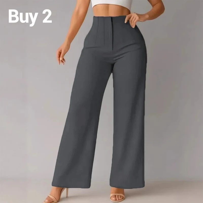 Women’s Solid Color Casual Wide Leg Pants - Image 18