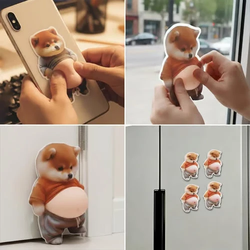 ๐50K+ SOLD! ๐ฅ๐ฅ50% OFF!๐๐3D Cute Shiba Inu Self-Adhesive Door Stopper & Stress Ball - Image 12