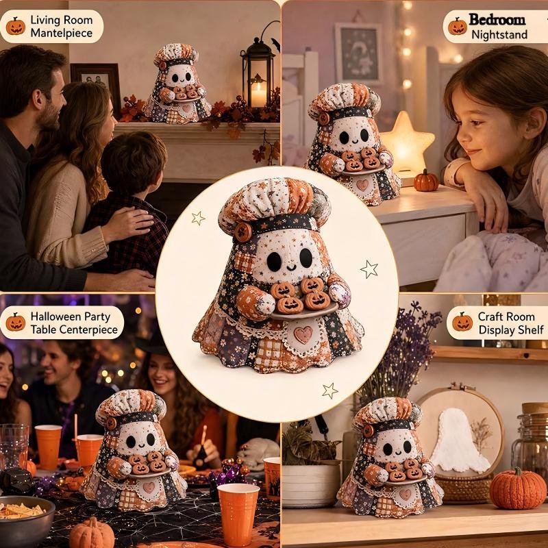 šLittle Ghost's Cozy Halloween DIY Patchwork Kit - Image 2