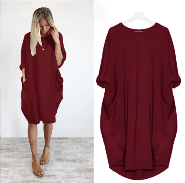 🔥Autumn Sale 49% OFF - Long Sleeve Casual Loose Pocket Dress🎁Buy 3 Pay 2 - Image 11
