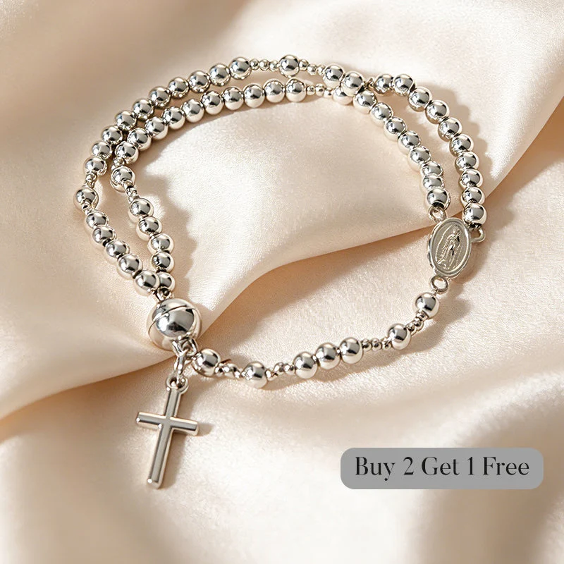Double-Wrap Rosary Beaded Bracelet - Image 14