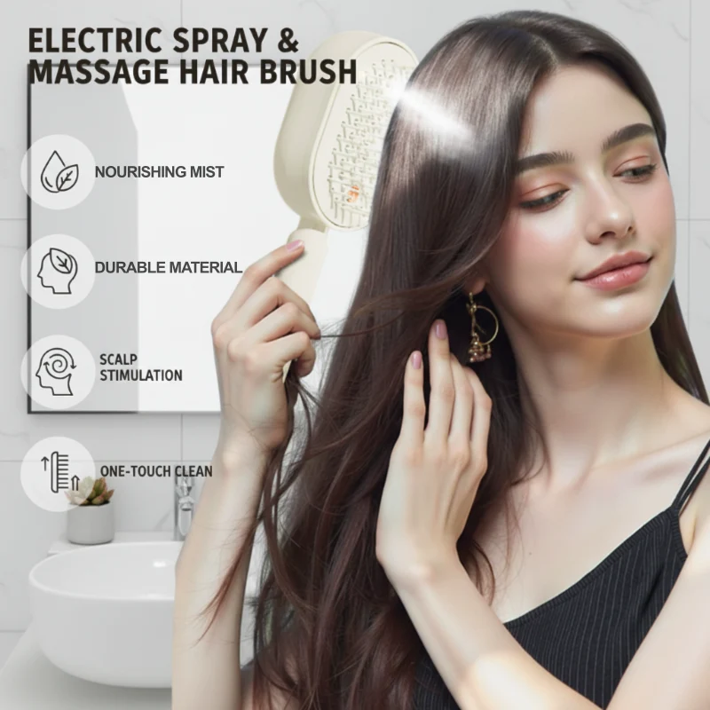 💜Limited Sale 50% OFF 💜Electric Spray & Massage Hair Brush