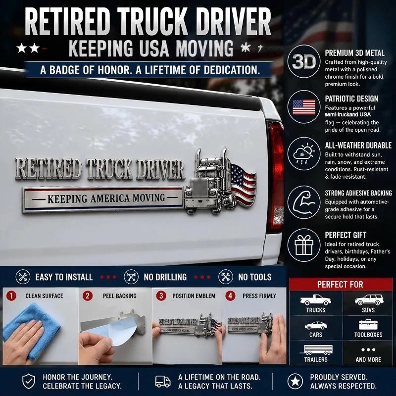 🎁Hot Sale 49% OFF🔥Retired Truck Driver Car Emblem Badge