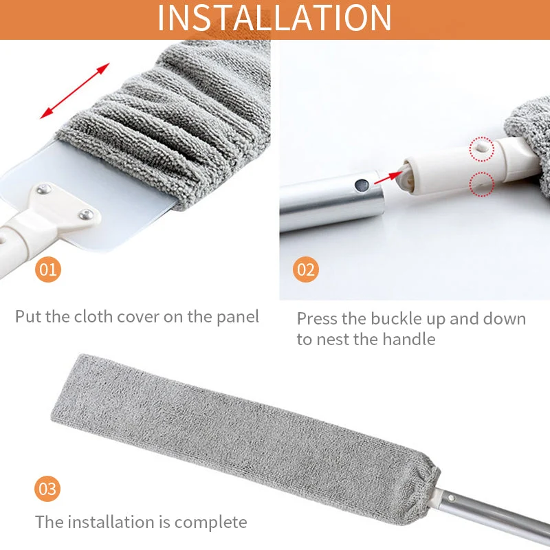 Multifunction Retractable Microfiber Dust Brush Gap Mop - Image 12