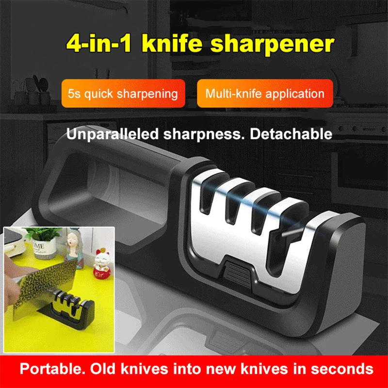 đ„HOT SALEđ„Portable 4-in-1 Kitchen Knife Sharpener
