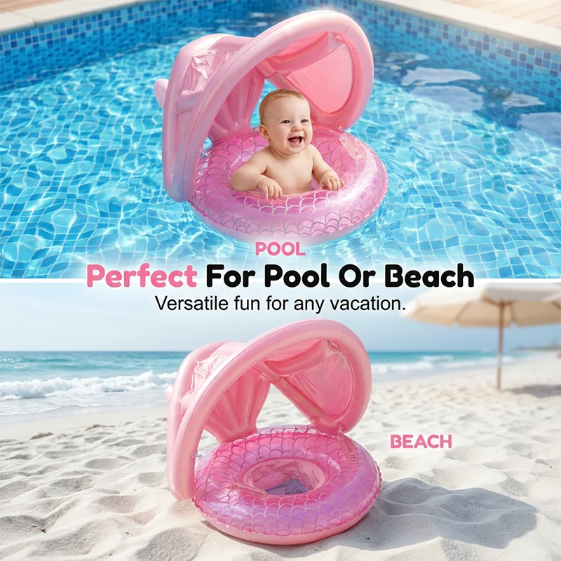 Baby Swimming Float with Sun Canopy - Image 7