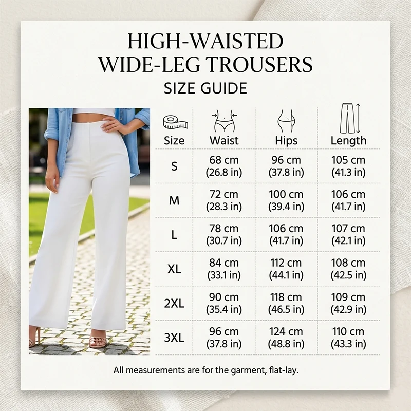 Women’s Solid Color Casual Wide Leg Pants - Image 8