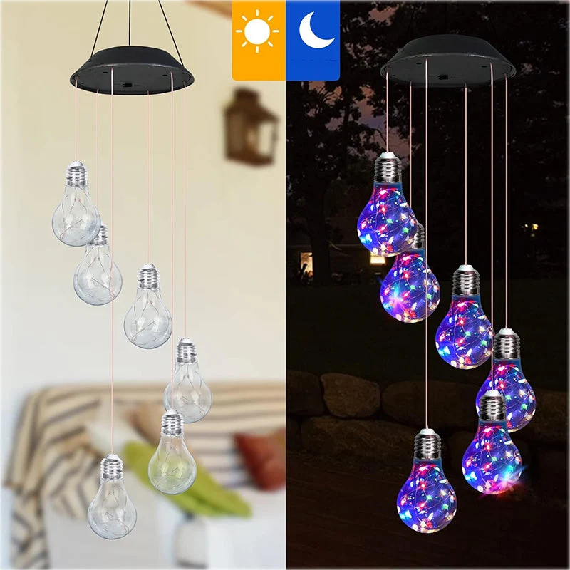 🌠50% OFF💡Outdoor Colorful LED Solar-Powered Light Bulb Wind Chimes - Image 2