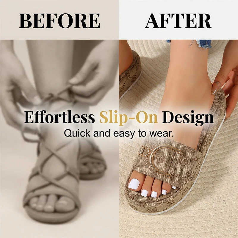 Stylish Geometric Pattern Slip-On Sandals - Image 5