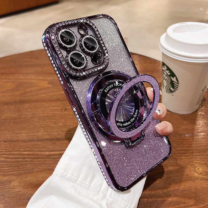 🎁2025 HOT SALE🎉💝Glitter Rhinestones Magnetic iPhone Case with Invisible Stand - Image 3