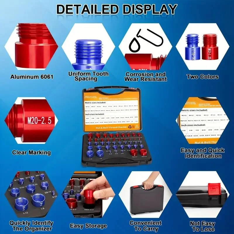 📢📢60% OFF !! ⏰Nut & Bolt Thread Checker Kit for Inspection of Fixed Bolts or Threaded Holes - Image 10