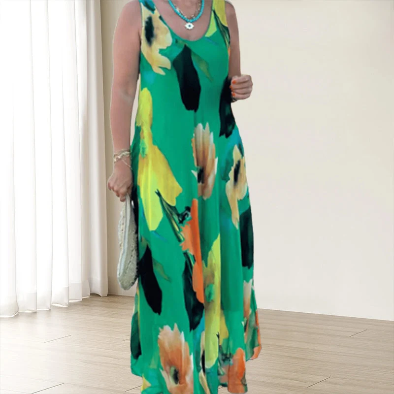 🌸Summer Specials🌸Elegant Soft Sleeveless Floral Flowy Dress - Image 6