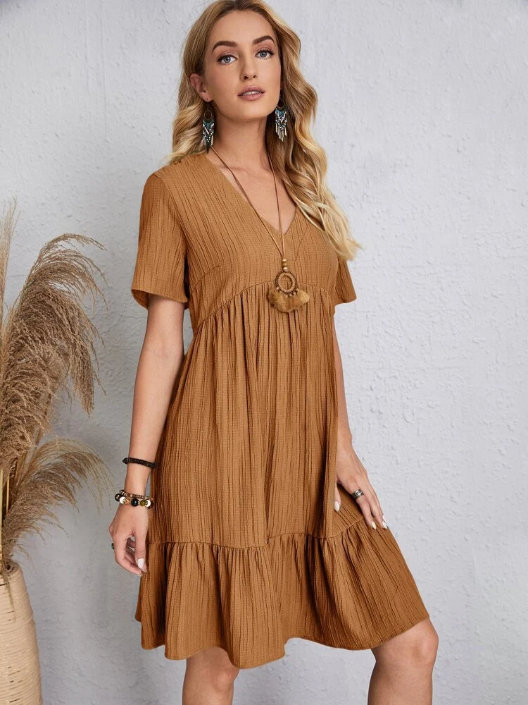 🔥Hot Sale 49% OFF💝Retro V-neck Loose Casual Dress - Image 13