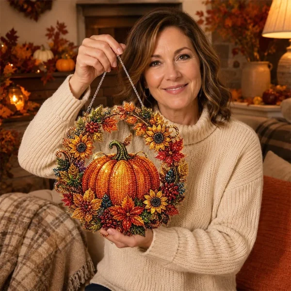 🎁 Hot Sale 49% OFF 🔥Pumpkin Diamond Art DIY Hanging Ornament Kit
