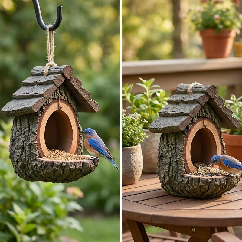 🔥50% OFF! 🐦 2026 New Arrivals – Outdoor Bird Feeder with Realistic Tree Stump Design | Garden Decor & Wildlife Sanctuary in One! 🌿✨ - Image 4