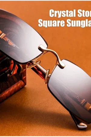 Natural crystal lens sunglasses