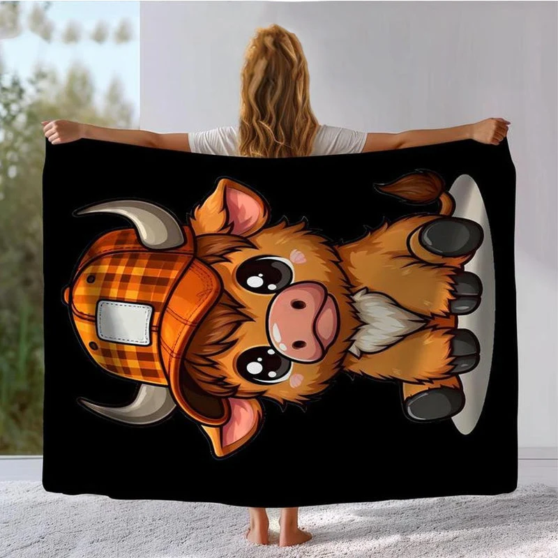 Soft & Cozy Cartoon Cow Blanket - Image 7