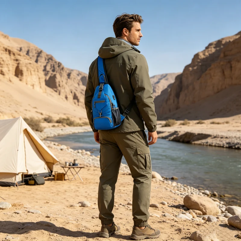 🎒 50% OFF NOW! 💧 Men's Outdoor Sling Bag – Multi-Pocket, Water-Resistant & Breathable – Perfect for Travel & Daily Use ✨ - Image 3