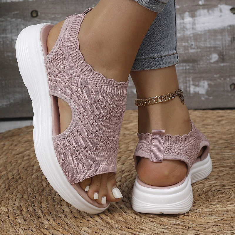 ⏳LAST DAY SALE ONLY £12.99!!💐 Women's Breathable Knit Platform Sandals – Air-permeable knit upper, cushioned sole & lightweight comfy summer footwear ✨ - Image 14