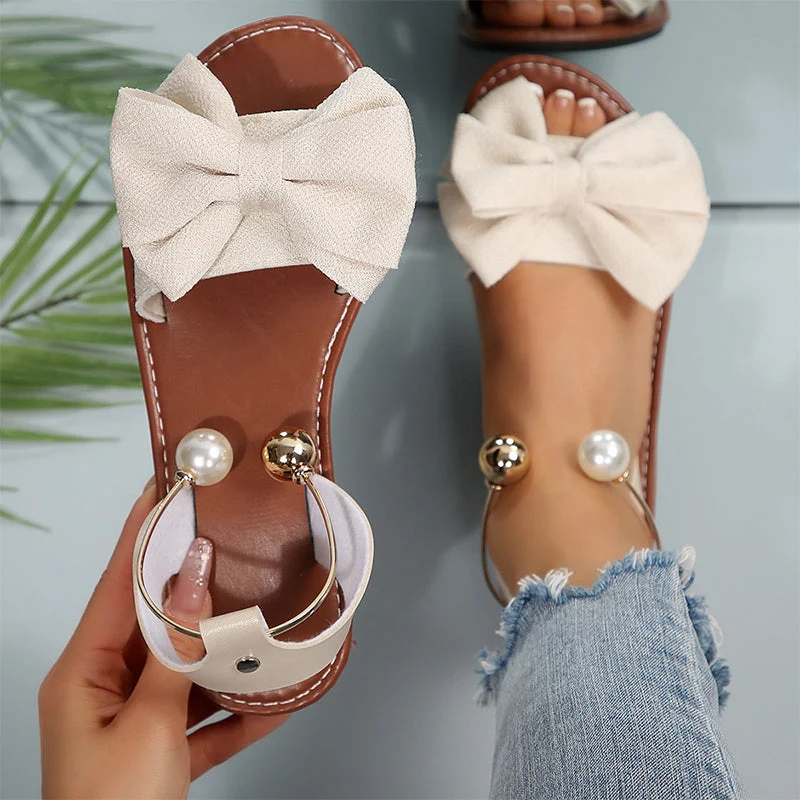 Stylish Pearl Ankle Strap Sandals - Image 14
