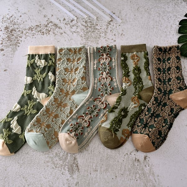 🔥Hot Sale 50% OFF🔥Women's Floral Cotton Socks (10 Pairs/1 Set) - Image 4