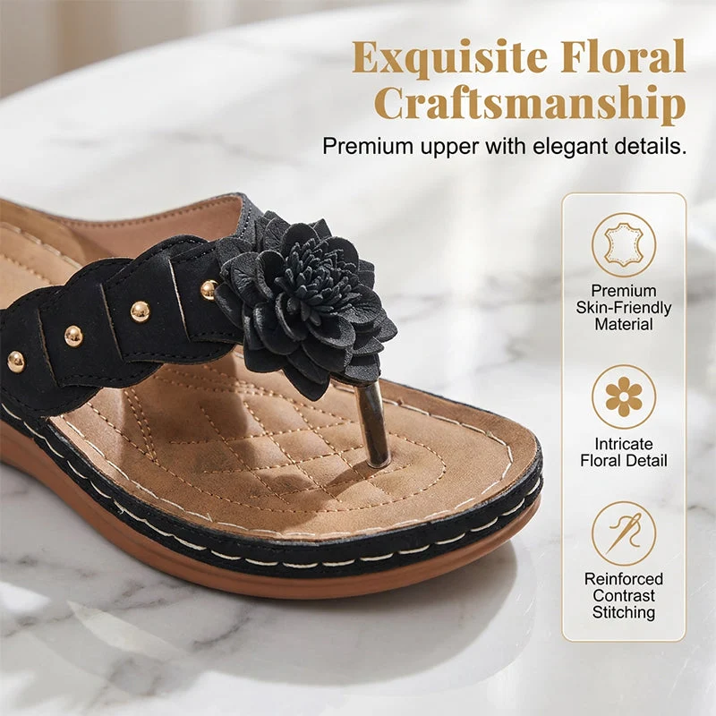 Women's Floral Thong Sandals with Arch Support - Image 3