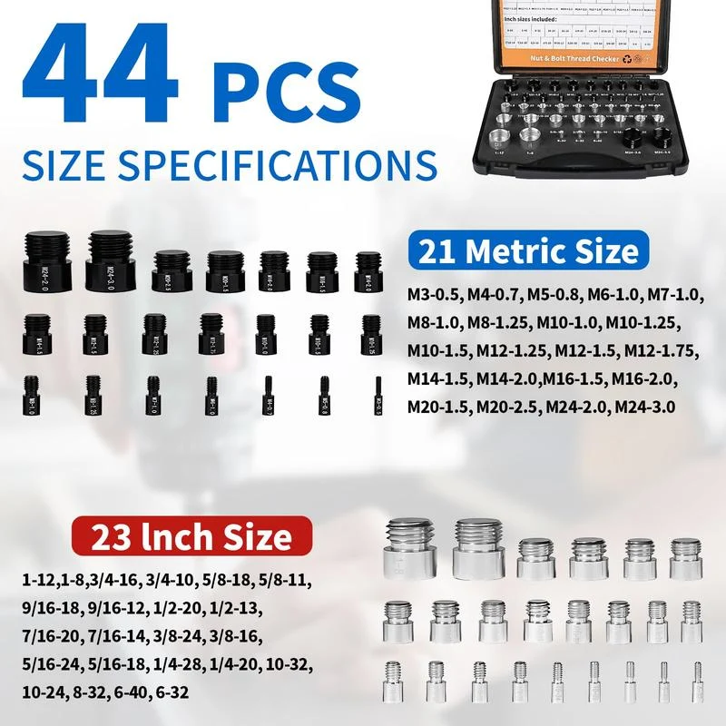 📢📢60% OFF !! ⏰Nut & Bolt Thread Checker Kit for Inspection of Fixed Bolts or Threaded Holes - Image 13