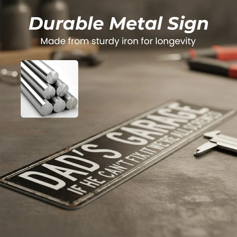 Retro Garage Sign for Dad 🔧❤️ – Iron Plaque, Humorous Man Cave Decor😂 - Image 3