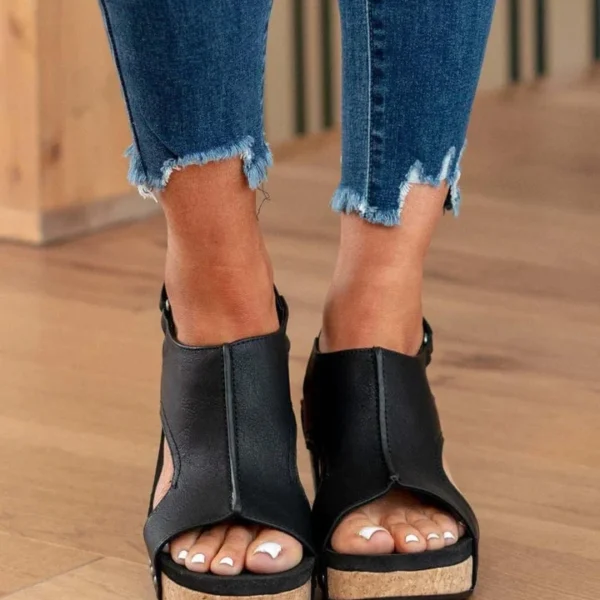 🔥Save 50% off🔥Women's Leather Platform Wedge Orthopedic Sandals