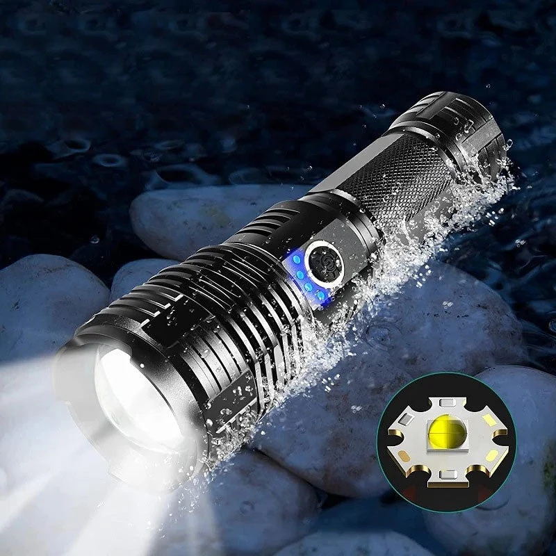 Set of Super Bright Waterproof Rechargeable Flashlights with Zoom - Image 2